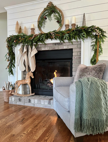 Cozy Christmas Mantel Decorating