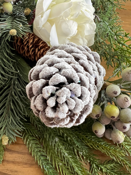 Easy DIY Winter Frosted Pinecones
