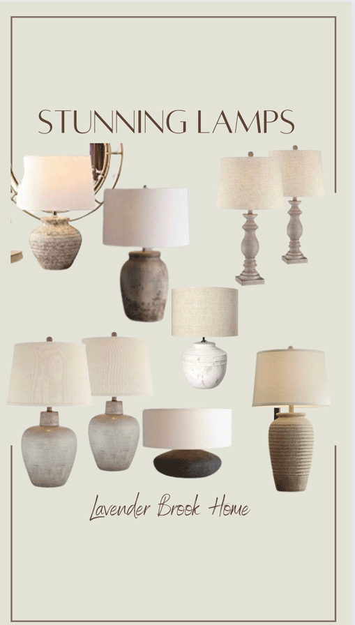 Mood board of various stunning lamps for a design touch.